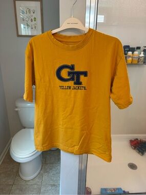 Pro Player Georgia Tech Yellow‎ Jackets T Shirt Men's L Gold GT Embroidered NCAA